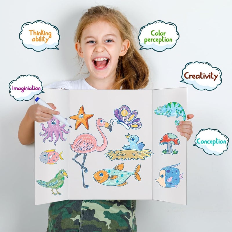 Doubleggs Trifold Poster Board 24"x16", 6 Pack Small Corrugated Boards for School Projects, Science Fairs, Office Presentations - Image 3